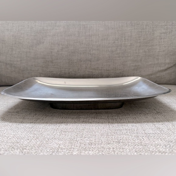 Rare Sweden Vintage Stainless Steel Modern look curved serving platter